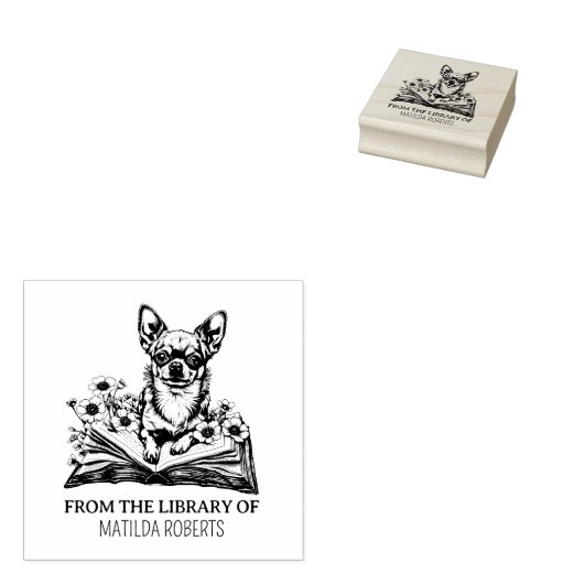 Tampons Encreurs Créez votre propre ex-libris Chihuahua (Tamponné)