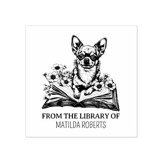 Tampons Encreurs Créez votre propre ex-libris Chihuahua (Impression)