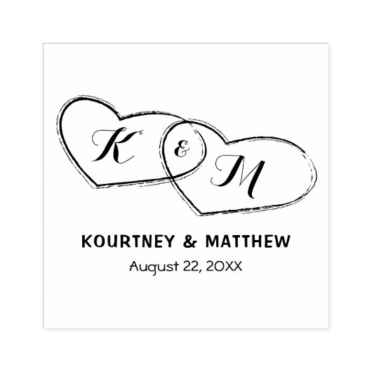 Tampons Encreurs Créez votre propre Mariage de coeur de couple (Impression)