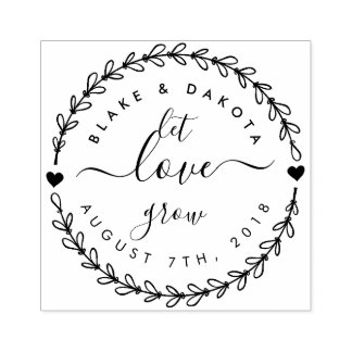 Tampons Encreurs Créez votre propre Mariage "Let Love Grow" Date