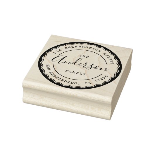 Tampons Encreurs Créez votre propre nom de famille arrondi Adresse (Tampon)