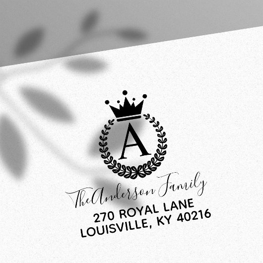 Tampons Encreurs Crest Couronne couronne monogramme Adresse de reto