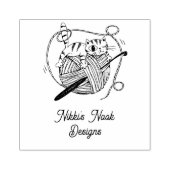 Tampons Encreurs Crochet Crafter Cute Cat Logo Customisé (Impression)