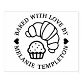 Tampons Encreurs Croissant Muffin Round "Baked With love by" Nom (Impression)
