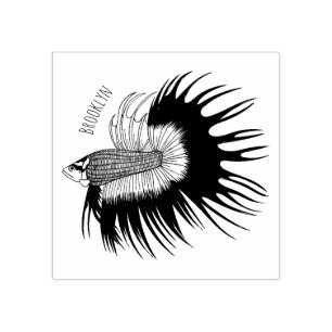 Tampons Encreurs Crowntail betta fish dessin animé