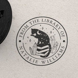 Tampons Encreurs Crystal Cat Star Pencil Moon de la Bibliothèque de