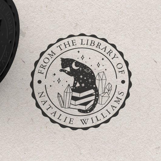 Tampons Encreurs Crystal Cat Star Pencil Moon de la Bibliothèque de