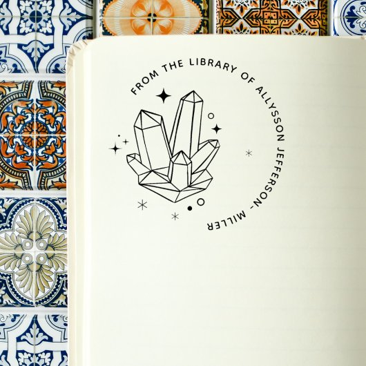 Tampons Encreurs Crystals Nom Personnalisé Élégant De La Bibliothèq
