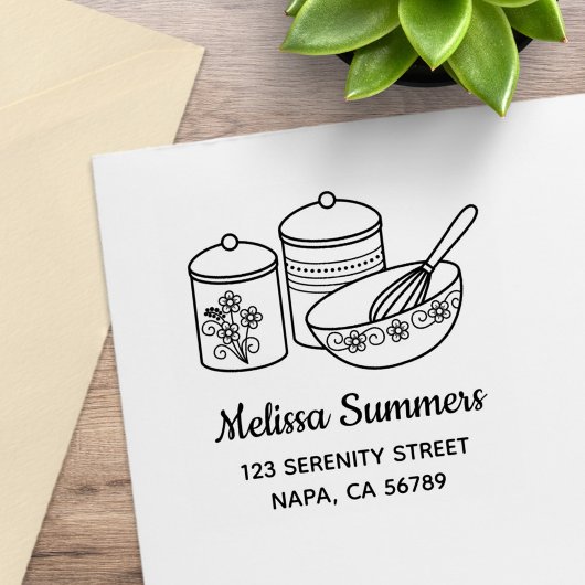 Tampons Encreurs Cuisson - Mélange Bowl, Whisker, Canisters Adresse