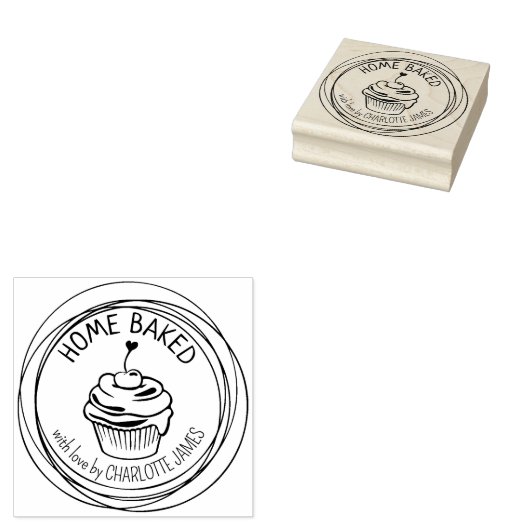 Tampons Encreurs Cupcakes maison moderne (Tamponné)
