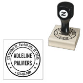 Tampons Encreurs Custom Business Address Stamp – Round Design (Tamponné)