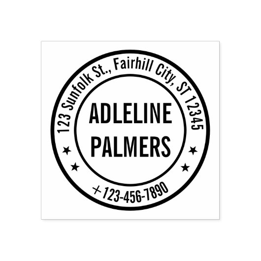 Tampons Encreurs Custom Business Address Stamp – Round Design (Impression)