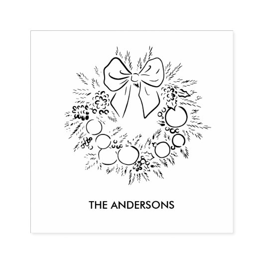 Tampons Encreurs Custom Christmas Wreath (Impression)