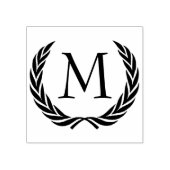 Tampons Encreurs Custom Classic Black Laurel Wreath Feuille Motif (Impression)