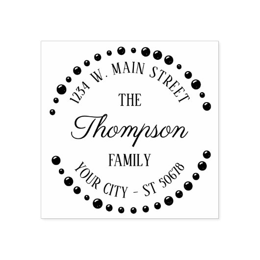 Tampons Encreurs Custom Cute tendance Art Déco moderne Circle Motif (Impression)