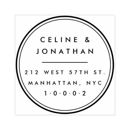 Tampons Encreurs Custom Elegant Modern Couple Wreath Adresse de ret (Impression)