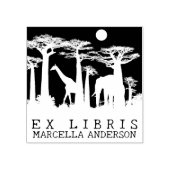 Tampons Encreurs Custom Ex Libris, Livre Forestier d'animaux africa (Impression)