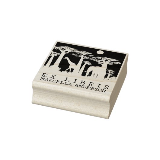 Tampons Encreurs Custom Ex Libris, Livre Forestier d'animaux africa (Tampon)