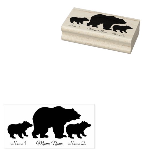 Tampons Encreurs Custom Mama Bear With 2 Kid Names Mothers Day Gift (Tamponné)
