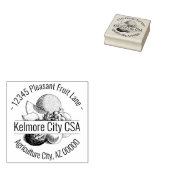 Tampons Encreurs Custom Mixed Fruit Artwork Round Address Nom (Tamponné)