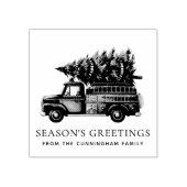 Tampons Encreurs Custom Modern Firefighter Christmas Fire Truck  (Impression)