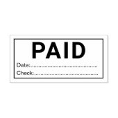 Tampons Encreurs Custom Paid With Date And Check Office Wooden (Impression)
