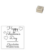 Tampons Encreurs Custom Valentine's Day Nom Timbre Coeurs Élégants (Tamponné)