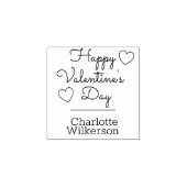 Tampons Encreurs Custom Valentine's Day Nom Timbre Coeurs Élégants (Impression)