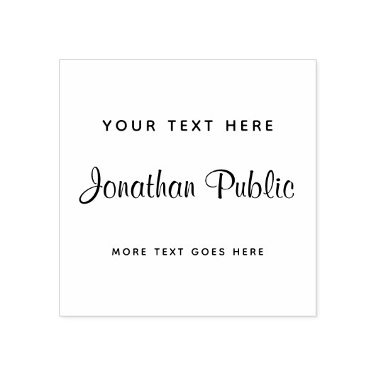 Tampons Encreurs Custom Your Text Handwritten Name Template Square (Impression)