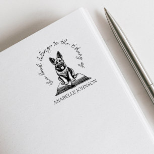 Tampons Encreurs Cute Allemand Shepperpup De L'Bibliothèque Du Livr