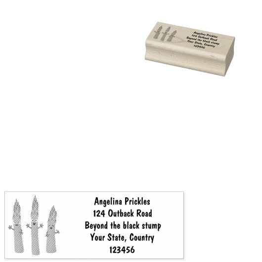 Tampons Encreurs Cute asperges chantant un trio végétal dessin anim (Tamponné)