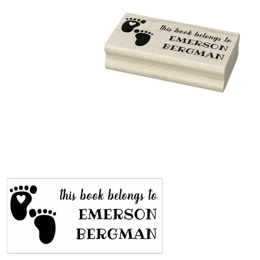 Tampons Encreurs Cute Baby Feet Heart Ce Livre Appartient À (Tamponné)