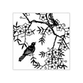Tampons Encreurs Cute Black Bird Tree Branches Fleurs Berries (Impression)