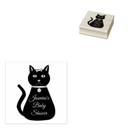 Tampons Encreurs Cute Blue Baby Boy Chat Baby shower personnalisé (Tamponné)