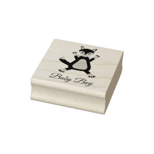 Tampons Encreurs Cute Blue Baby Boy Fox Custom