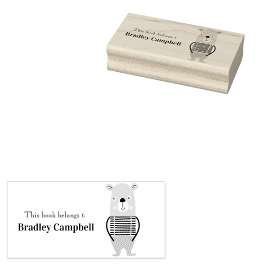Tampons Encreurs Cute Boy Bear Livre Personnalisé Appartient Au Cao (Tamponné)