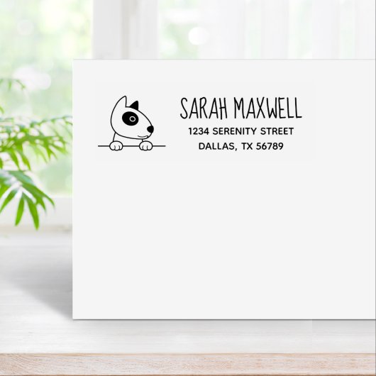 Tampons Encreurs Cute Bull Terrier Dog Adresse de l'animal de compa