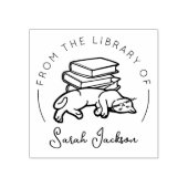 Tampons Encreurs Cute Cahier De Chat De La Bibliothèque De (Impression)