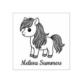 Tampons Encreurs Cute Cartoon Horse Pony Custom Name (Impression)
