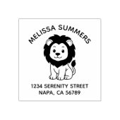 Tampons Encreurs Cute Cartoon Lion Arch Address (Impression)