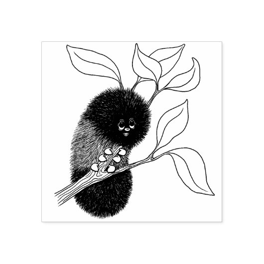 Tampons Encreurs Cute Caterpillar sur un timbre en caoutchouc de br (Impression)