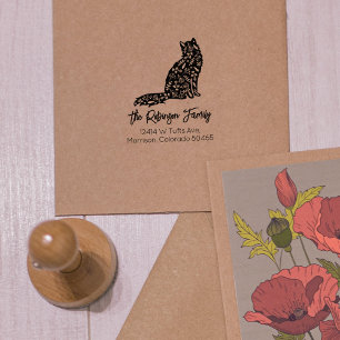 Tampons Encreurs Cute Chat Décoré, Famille Adresse de retour