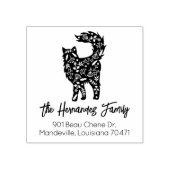 Tampons Encreurs Cute Chat Décoré, Famille Adresse de retour (Impression)