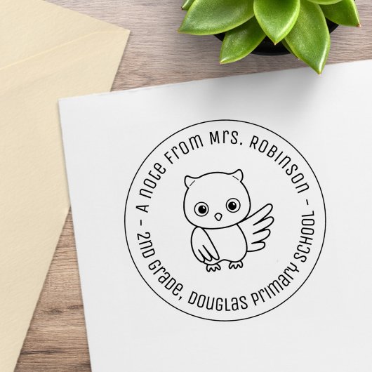 Tampons Encreurs Cute Chubby Owl School Teacher Note 3