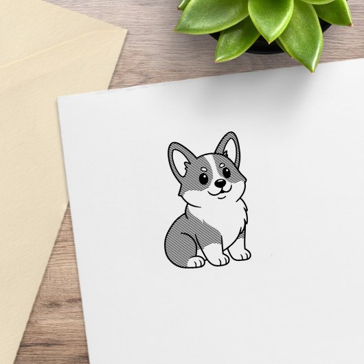 Tampons Encreurs Cute Corgi Dog 1x1