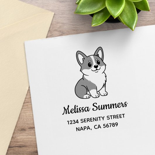 Tampons Encreurs Cute Corgi Dog Address
