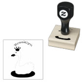 Tampons Encreurs Cute cygne blanc avec dessin de la couronne (Tamponné)