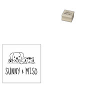 Tampons Encreurs Cute Dog and Tabby Cat Custom Names (Tamponné)