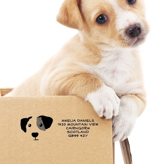 Tampons Encreurs Cute Dog Personalized Address Rubber Stamp
