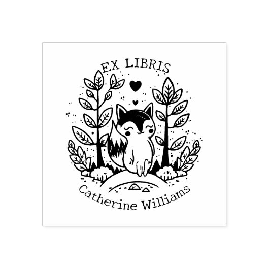 Tampons Encreurs Cute Forest Fox, Bibliothèque Ex Libris (Impression)